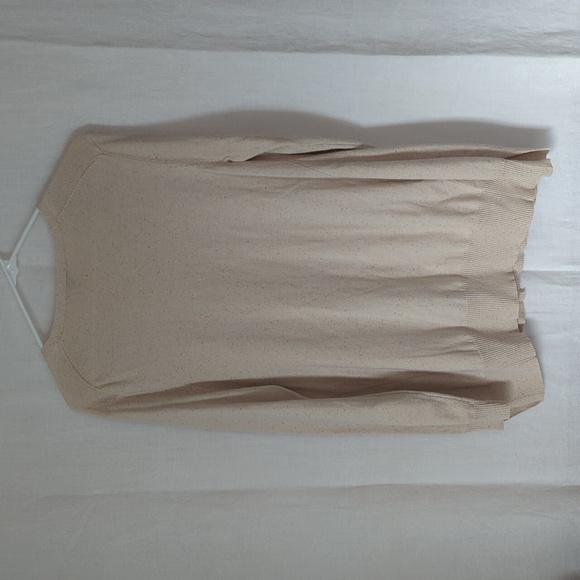 J Jill Oatmeal Beige Polkadot Buttoned Cardigan Size Medium - Picture 7 of 7